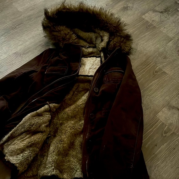 Abercrombie & Fitch Jackets & Blazers - Abercrombie and fitch brown faux fur lined jacket